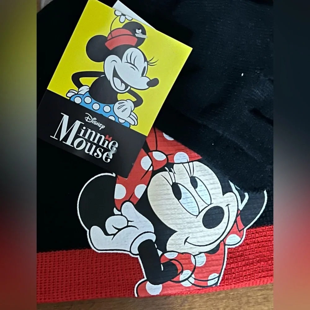 Disney Minnie Mouse Black and Red Kids Winter Hat Set - NWT